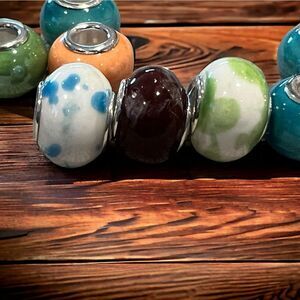 Vintage Style Ceramic Beads (14mm - 10 beads) NWOT